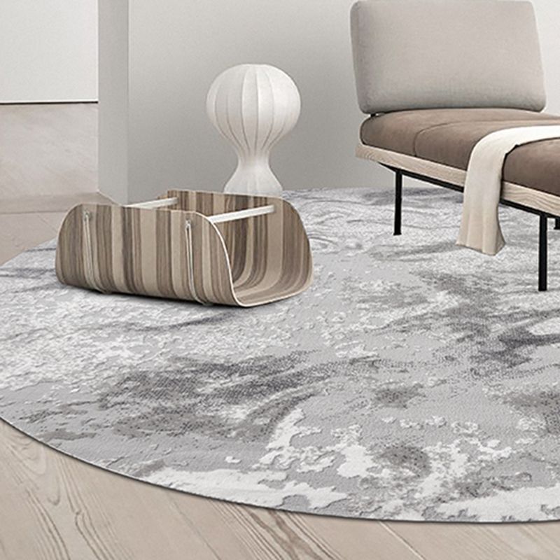 Stylish Grey Modern Area Rug Polyester Rug Easy Care Washable Carpet for Home Decor