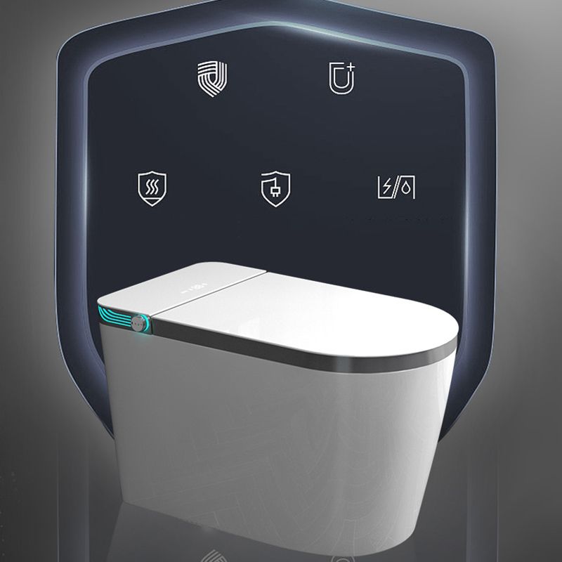 Contemporary Siphon Jet Toilet Bowl Polished Finish All-In-One Toilet