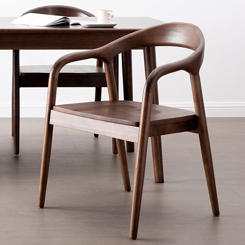 Solid Wood Dining Chairs Nordic Style Open Back Dining Chair