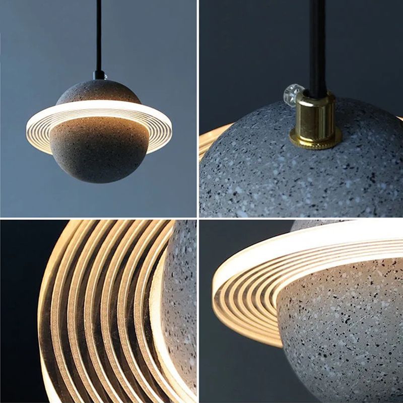 Modern Simplicity Round Ceiling Chandelier Cement Hanging Light for Living Room