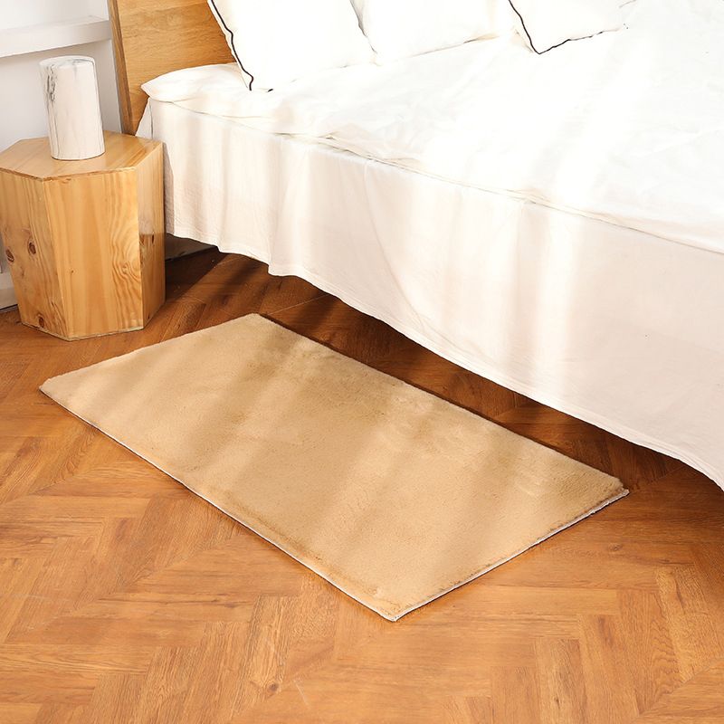 Tapis rectangulaire de couleur unie, résistant aux taches, pour la décoration de la maison