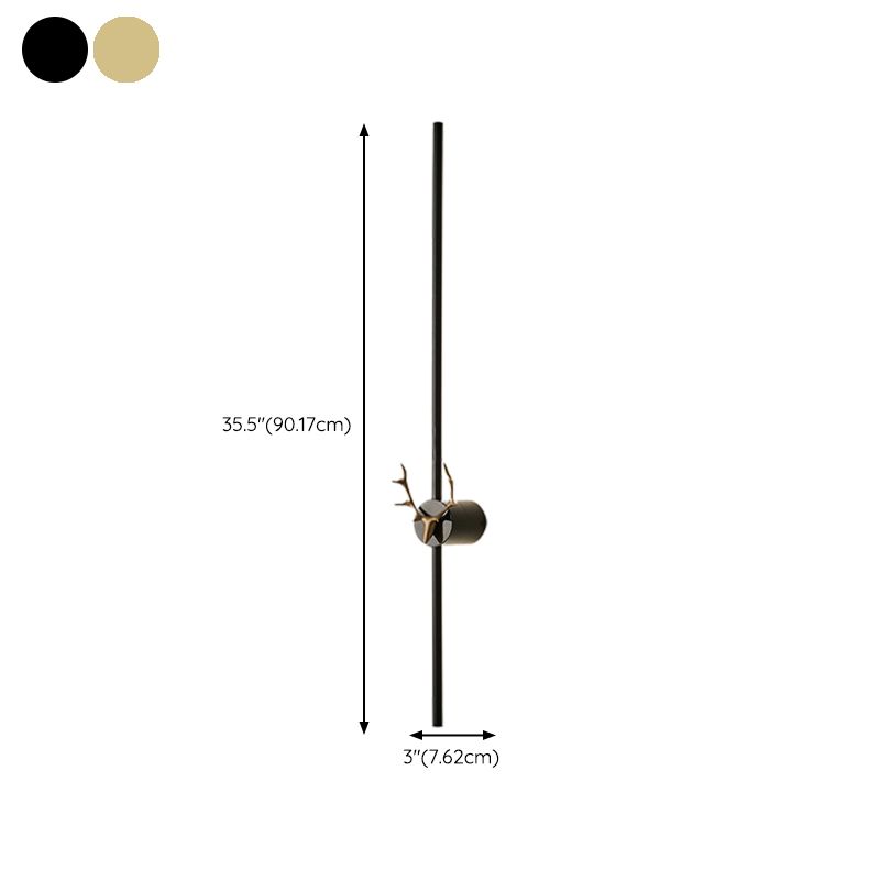 Modern Metal Wall Sconce Linear Shape LED Wall Light with Acrylic Shade for Bedroom