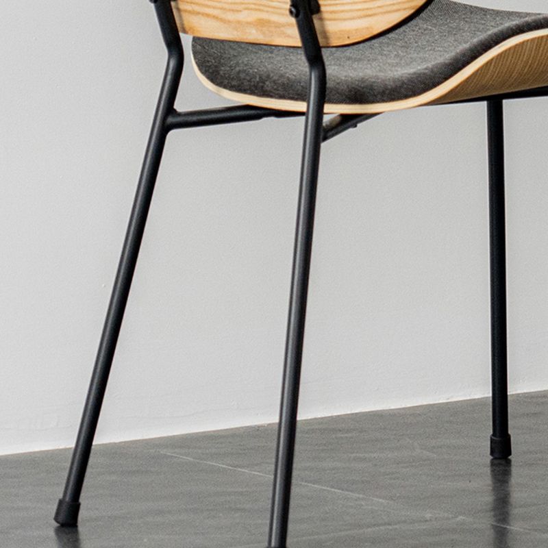 Minimalist Style Linen Fabric Dining Chair Open Back Dining Side Chair for Kitchen