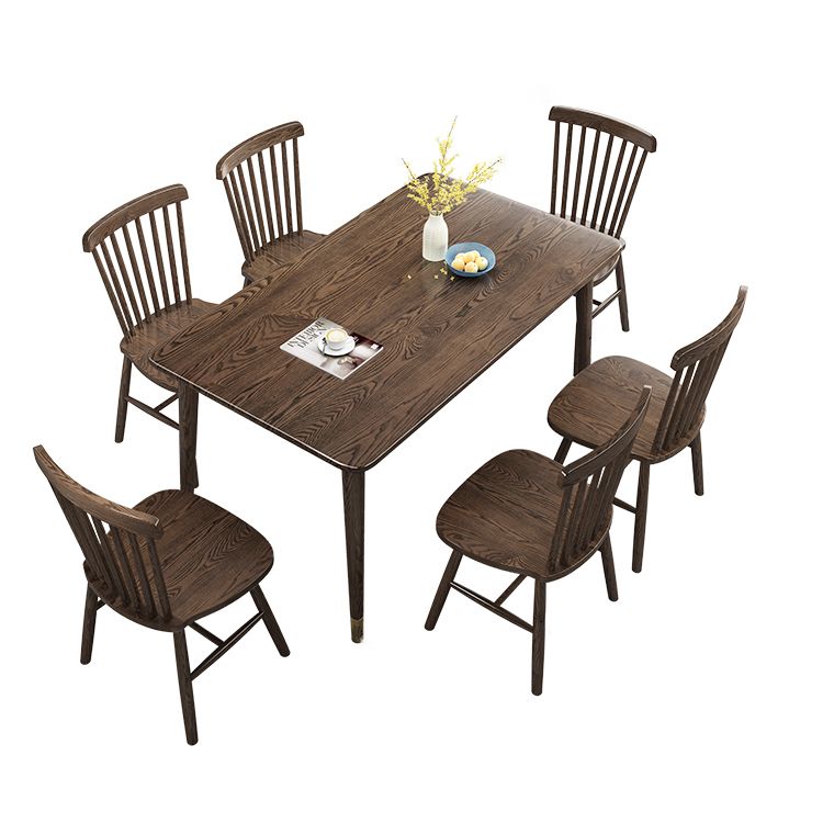 Traditional Solid Wood Dining Room Set with Rectangle Table Home Dining Table Furniture