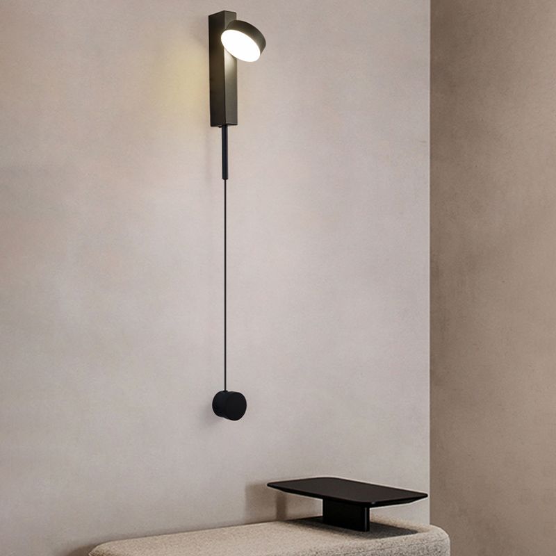 Modern Simple Metal Wall Light Rotatable Circle Shape Wall Lamp for Living Room
