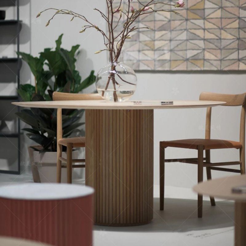 Modern White in Wood Counter Table Round Dining Table for Kitchen