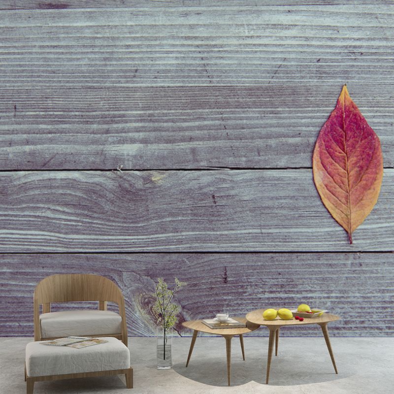 Modern Wood Grain Mural Wallpaper for Sittiing Room Customised Wall Covering, Waterproofing