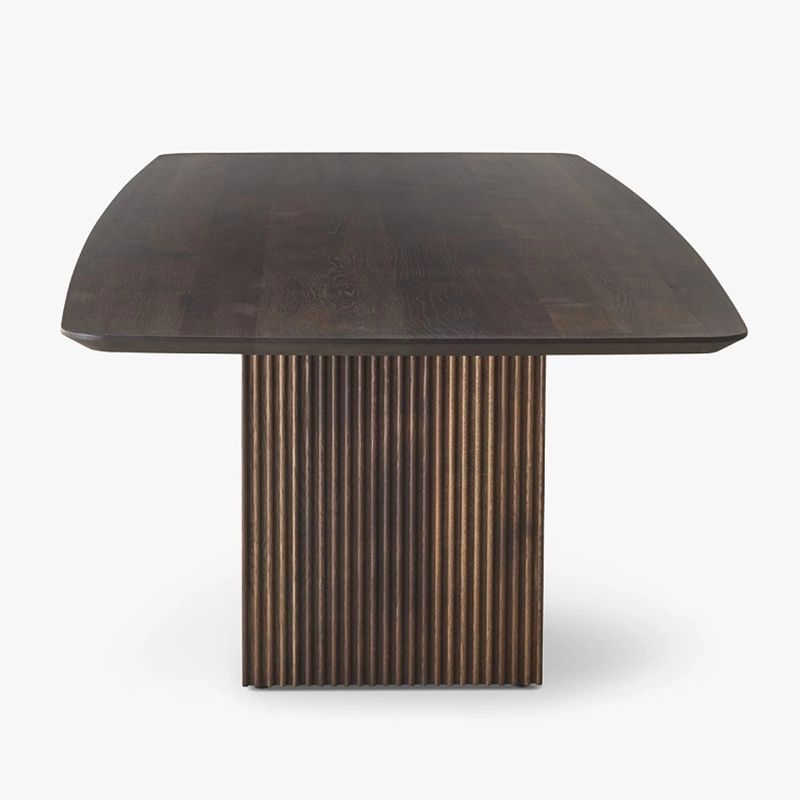 Moderne dennenhouttafel voor restaurant rechthoek eettafel met dubbele voetstuk