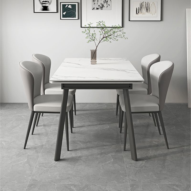 Luxury Sintered Stone Top Table Extendable Rectangle Table with 4 Legs