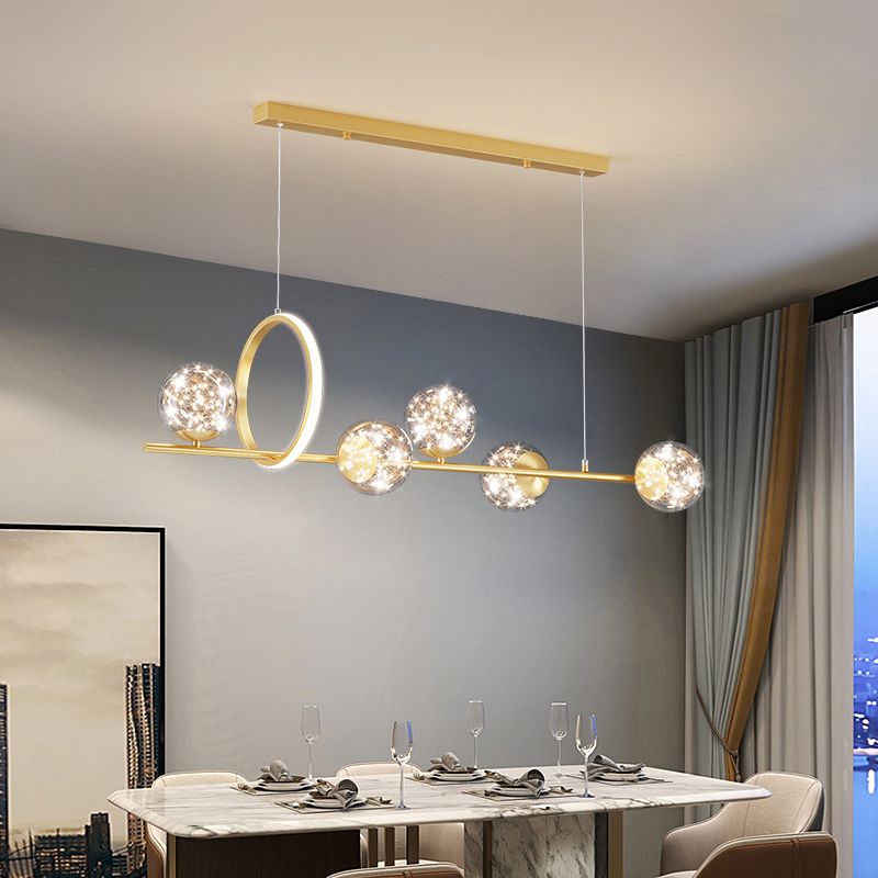 Modern Globe Chandeliers Island Lights Glass 6 Light Globe Chandeliers