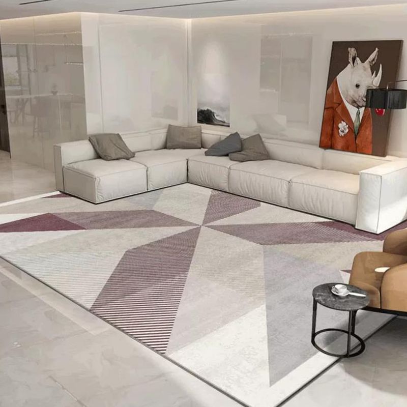 Minimalist Rectangle Printed Rug Polyester Indoor Rug Stain Resistant Carpet for Home Decoration