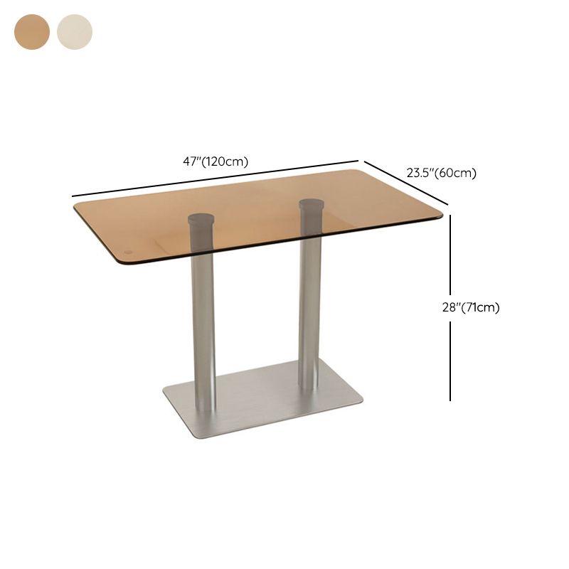Polished Finish 1/4/5 Pcs Dining Set with Glass Dining Table and Foldable Chairs
