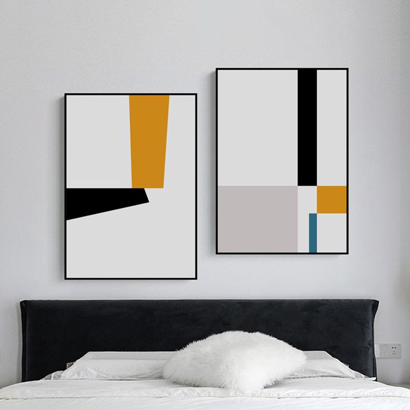 Illustration Geometric Art Print Textured Minimalism Living Room Canvas in Light Color