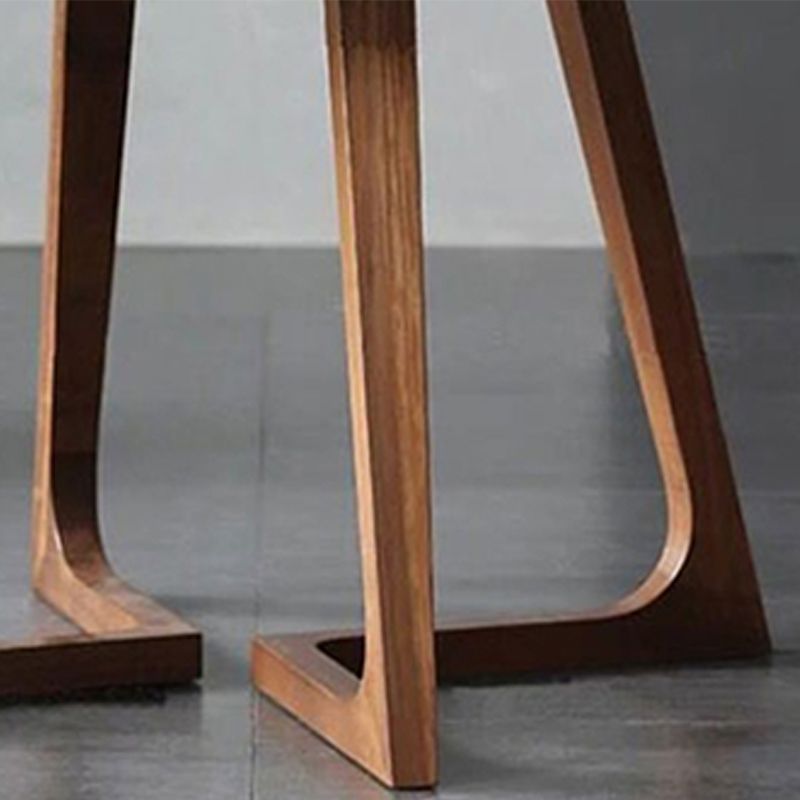 Round Double Base Dining Table Modern Pine Wood Table for Kitchen