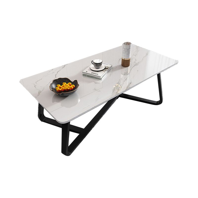Glam Rectangle Cocktail Table Single Stone Coffee Cocktail Table