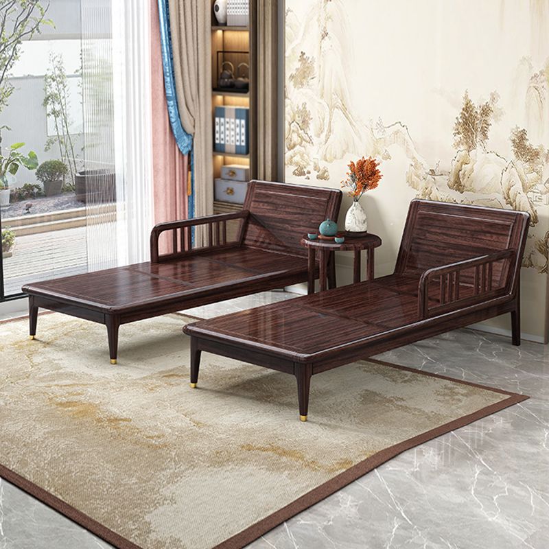 Traditional Wooden with Arms Chaise Round Arms for Bedroom Living Room
