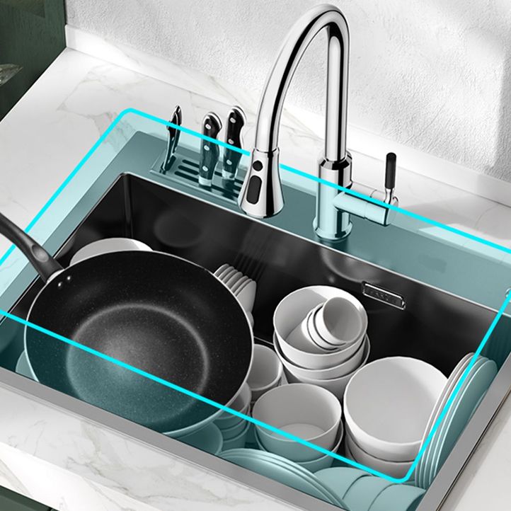 Soundproof Kitchen Sink Overflow Hole Design Kitchen Sink with Drain Assembly