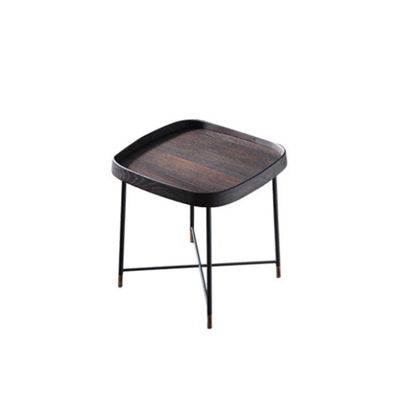Modern Solid Wood End Table Cross Legs Corner Table for Living Room