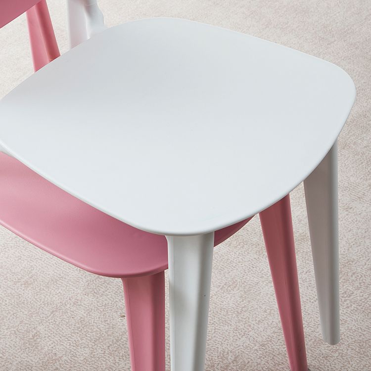 Silla moderna comedor silla sin brazos con patas de plástico para cocina