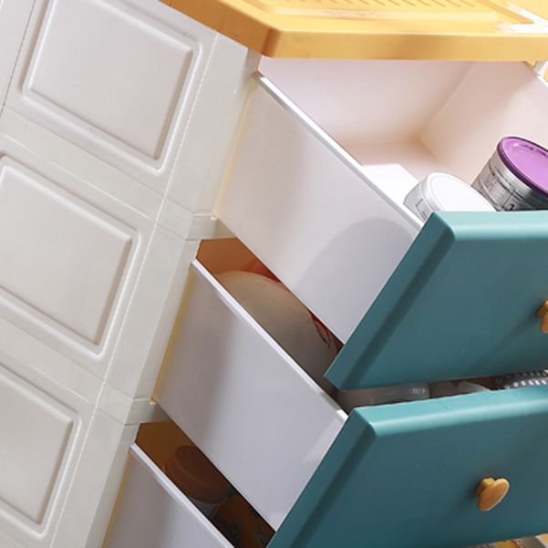 Contemporary Chest 23.6/26-inch Wide Plastic Storage Chest with Drawers for Bedroom