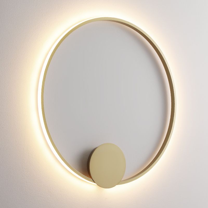 Modern Minimalist Style Circular Wall Mounted Lighting Metal 1 Light Sconce Light Fixture for Bedroom