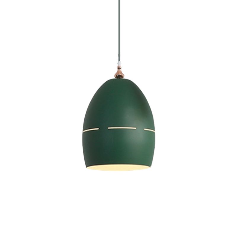 Luz de suspensión de forma ovalada de metal 1 Luz de loft de macarrón ligero para el comedor para el comedor