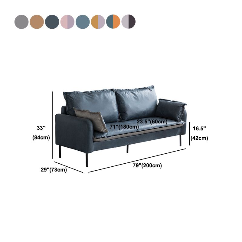 Contemporary Square Arm Sofa Standard Sofa with Pillows for Living Room, Apartment