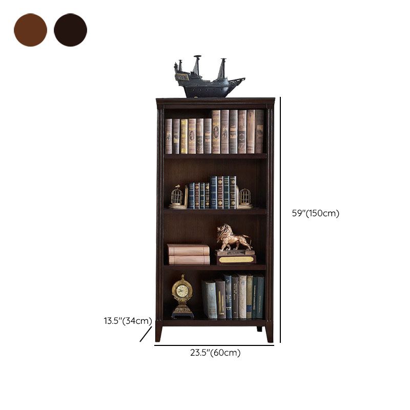 Contemporary Closed Back Standard Bookshelf Wooden Bookcase for Study Room