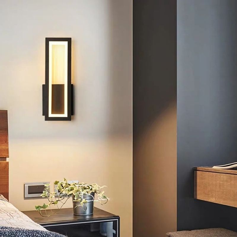 Rectangular Shape Wall Lamp Modern Style Metal 1 Light Wall Light