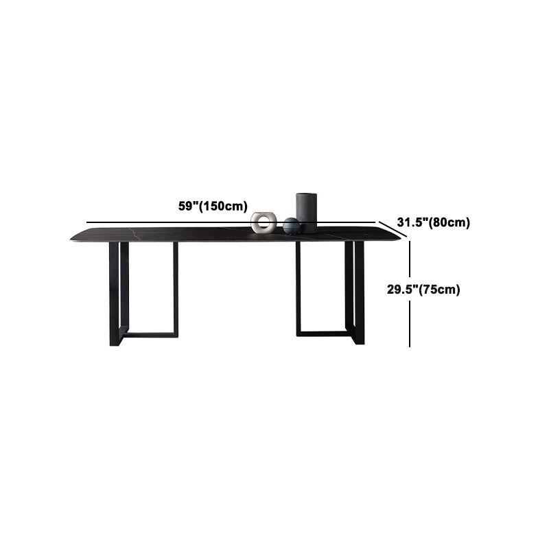 Black Double Pedestal Dinette Set 1/4/5 Pieces Indoor Designer Dining Table Set