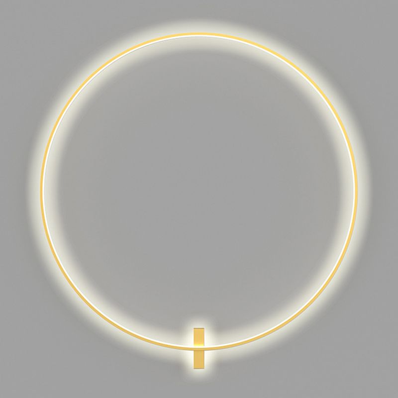 Metal Round Shape Wall Mount Lighting Modern 1-Light Wall Mounted Light Fixtures