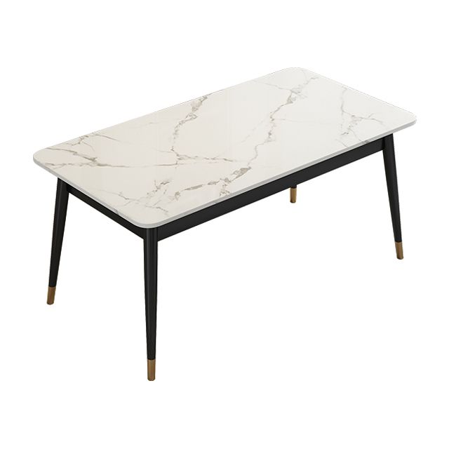 Sintered Stone Dining Table Traditional Luxury 4 Legs Table with Metal Base