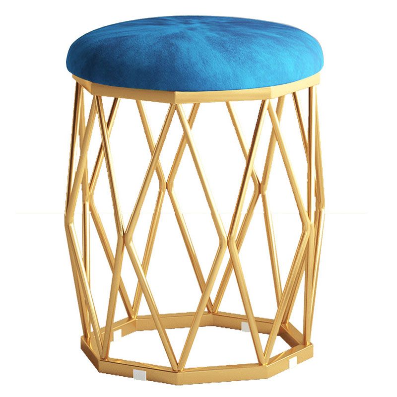 Solid Color Flannel Standard Stool Modern Style Simple Round Cushion Stool