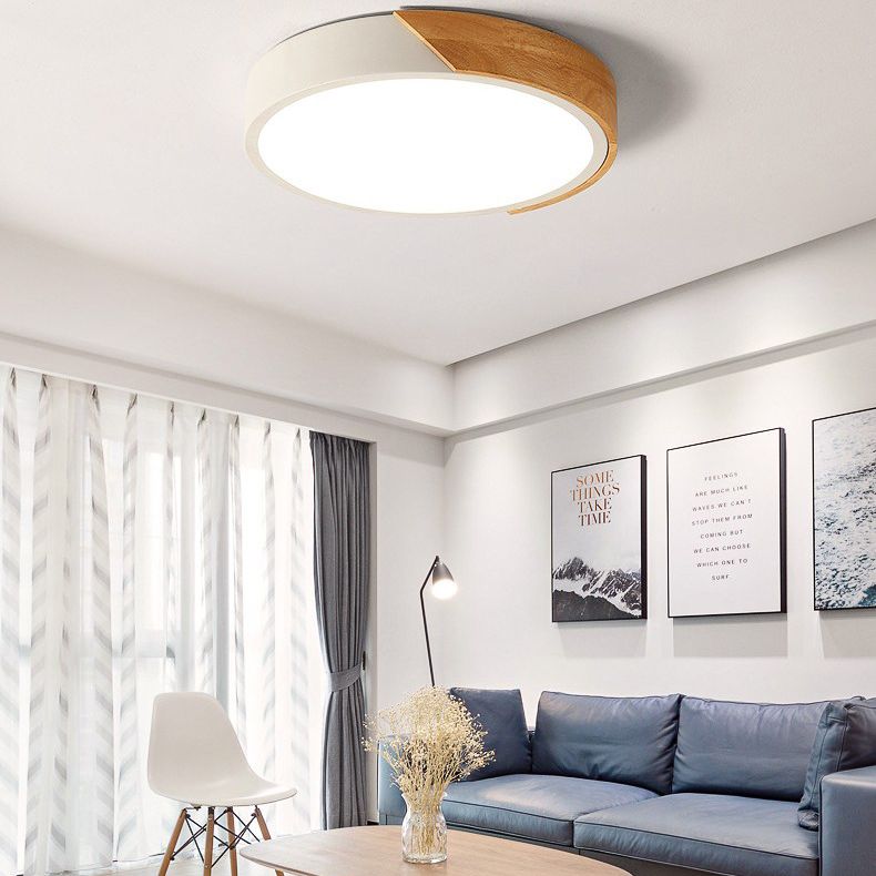 1-Light Round Flush Mount Light Modern Style Acrylic Flush Mount Lighting Fixtures