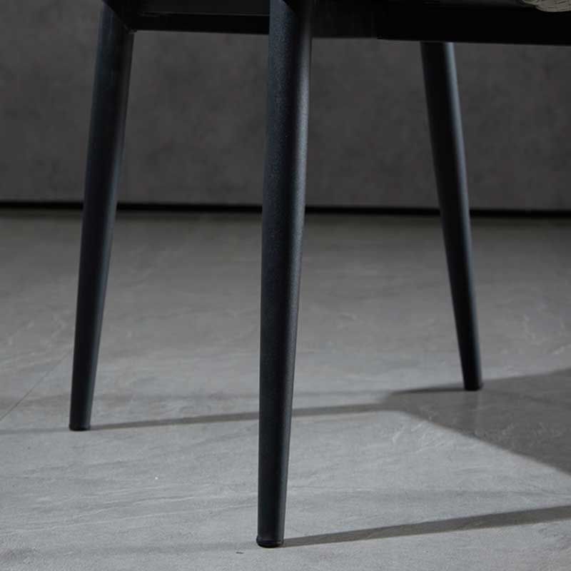 Industrial Dining Chair with 4 Black Metal Legs Solid Back Chair for Home Use