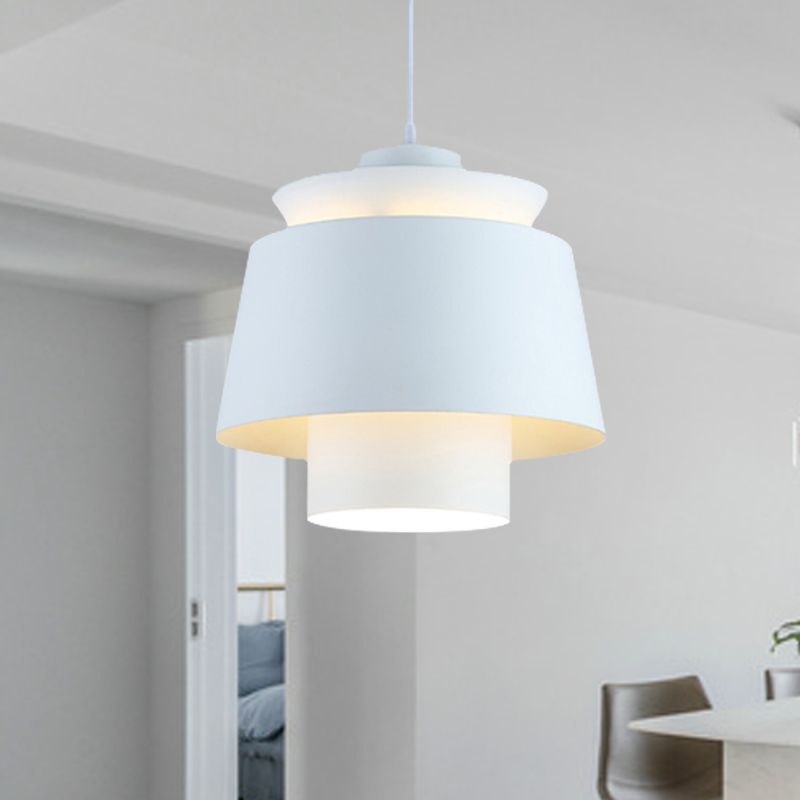 Lámpara de luz colgante de estilo modernista Metálico 1 cabezal Lámpara colgante de sala de estar en negro/gris
