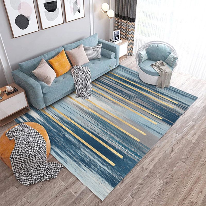Gold Modern Carpet Polyester Graphic Carpet Non-Slip Backing Carpet for Living Room