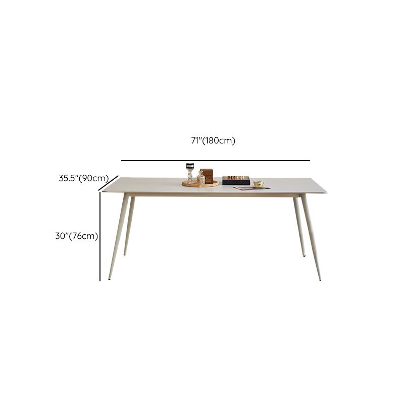 White Dining Room Table Sintered Stone Dining Table for Kitchen