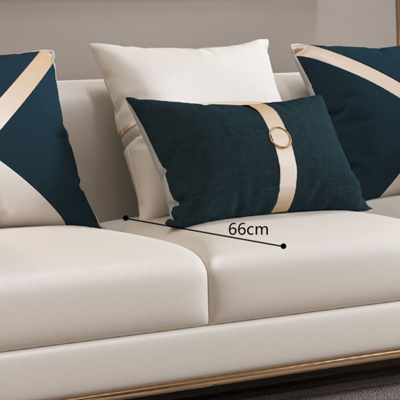 33.46" Wide Tuxedo Arm Sofa White Standard Sofa for Living Room