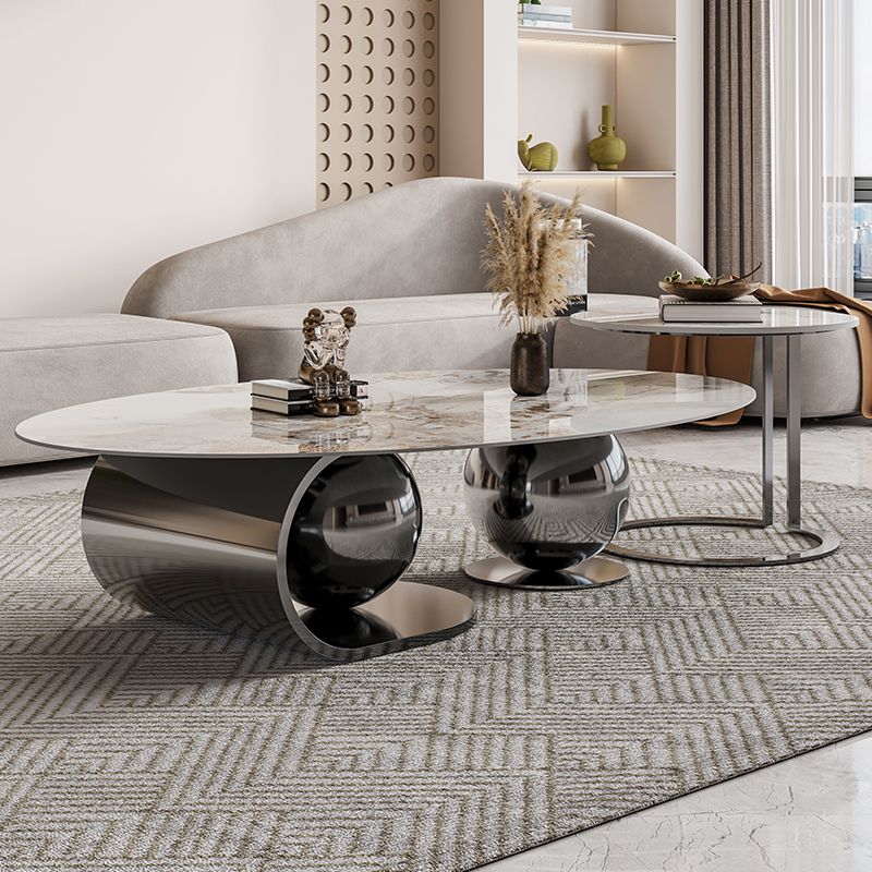 Simple Abstract Coffee Table Slate Top Geometric Coffee Coffee or End Table