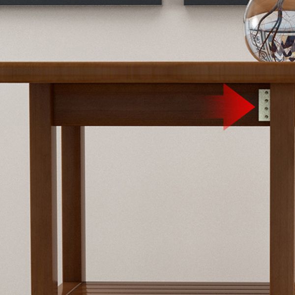 Brown Modern Rectangle Wooden Dining Room Table for Small Space