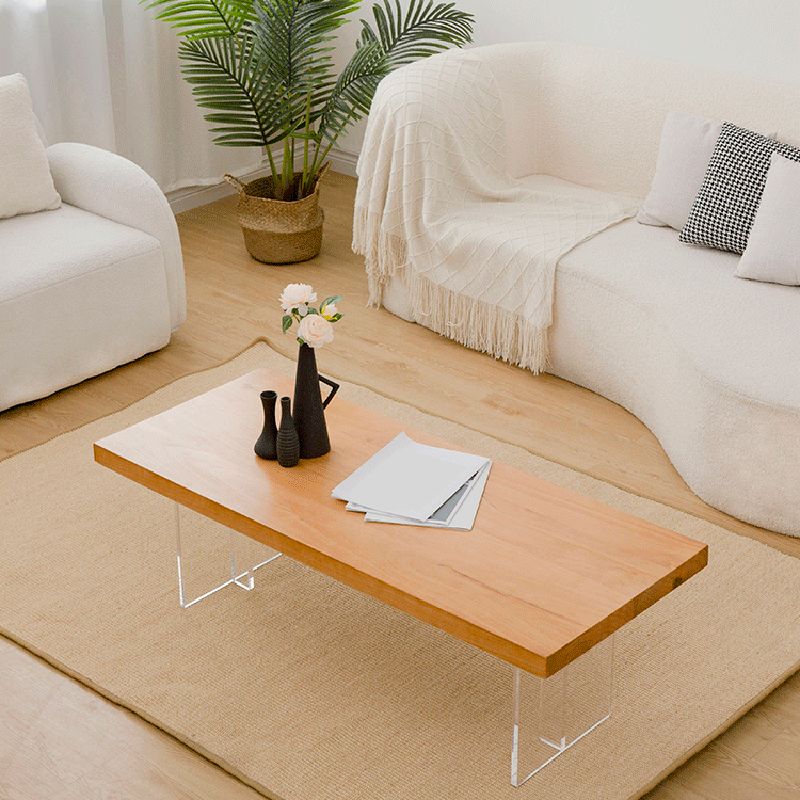 Solid Wood Coffee Table Double Pedestal Base Coffee or End Table, 19.68" Wide