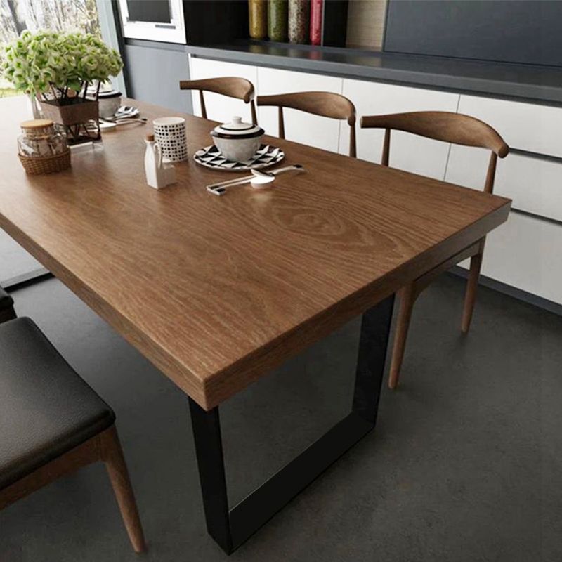 Rectangle Table Dining Table Industrial Dinner Room Solid Wood Table with Sled Base