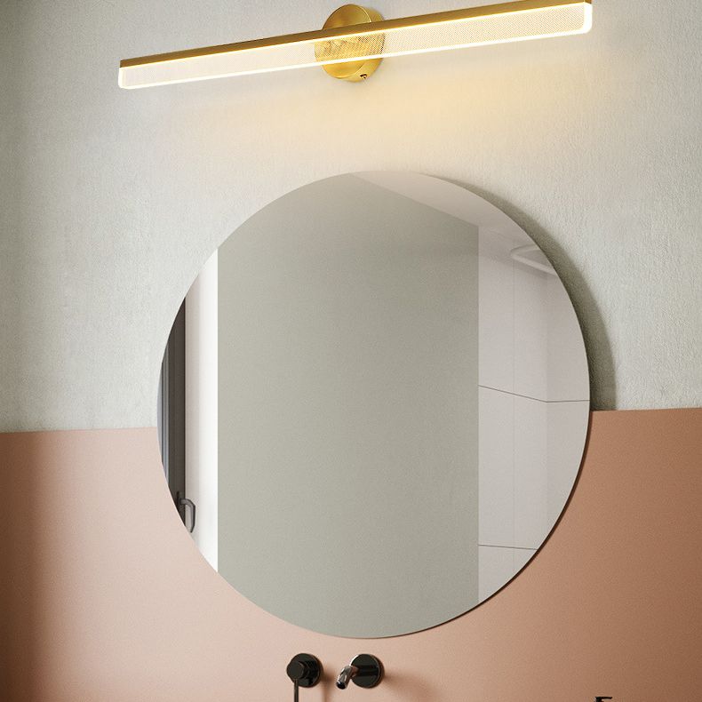 Modern Brass Wall Mounted Mirror Front Lamp LED Rectangle Vanity Lighting for Dressing Table