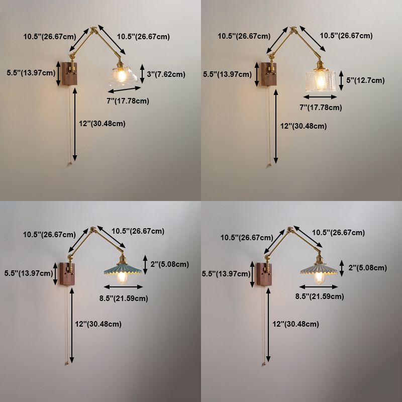 Retractable Arm Wall Sconce Modern Style Simple Wall Mount Lamp for Living Room