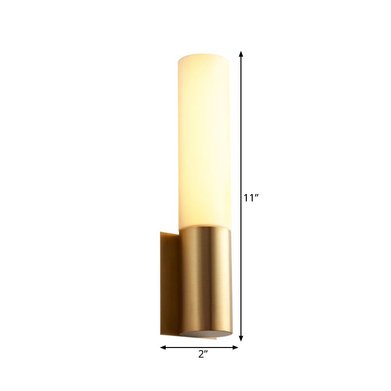 1 Glühbirnenzylinderoberfläche Wandleuchter Einfachheit Gold Finish Acryl Innenwandbeleuchtung