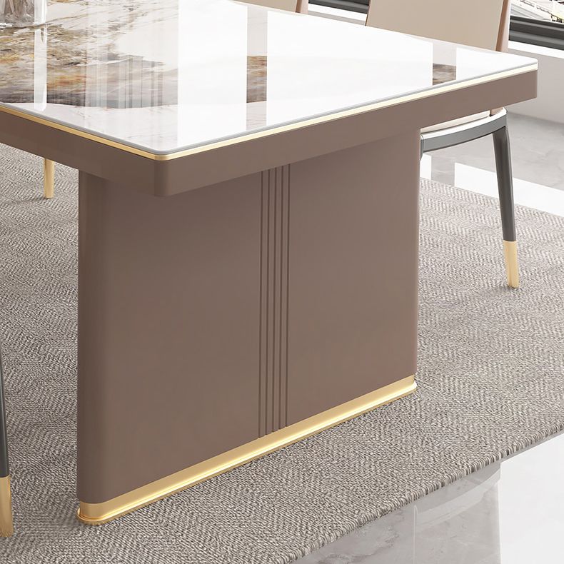 Mesa de comedor de estilo de lujo tradicional con pedestal doble