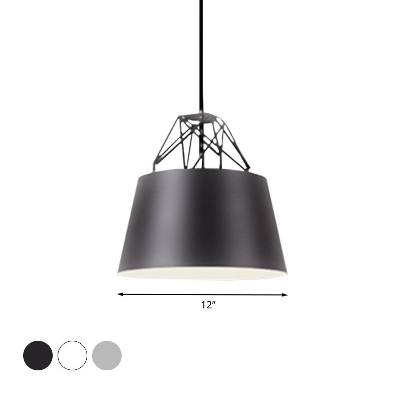 Restaurante de luz colgante de la forma del tambor de aluminio 1 luz colgante moderna ligera con alambre de hierro
