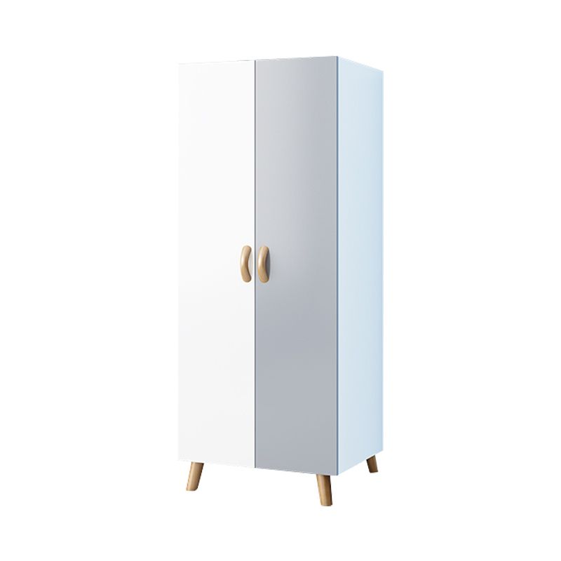 Modern Hinged Door Wardrobe for Bedroom Matte Finish Cabinet with Wood Legs