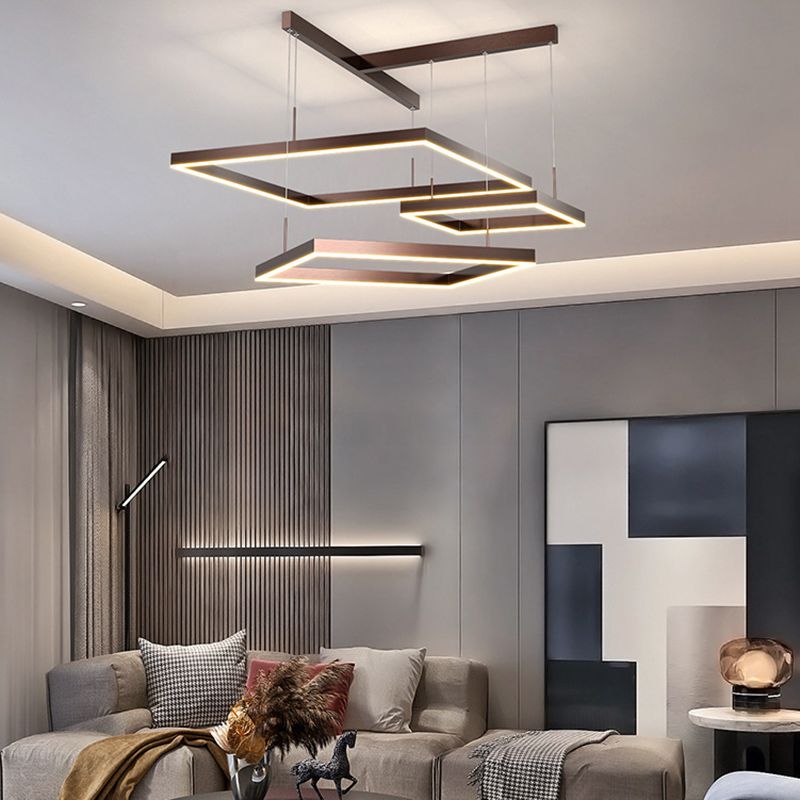 Luz de lámpara LED de estilo moderno de lámpara de lámpara de aluminio múltiples niveles de suspensión Luz